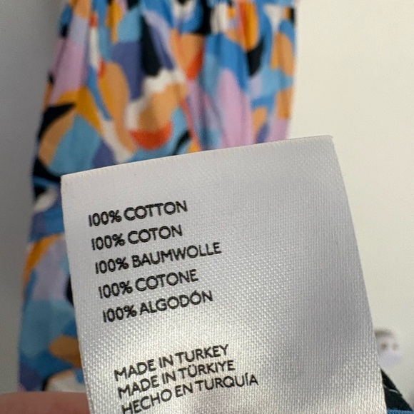 Anthropologie Somerset Blue Orange Abstract Spring Midi Dress Women’s Small EUC - Picture 10 of 10